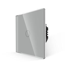 Intrerupator Simplu cu Touch din Sticla LUXION, 500W - gri