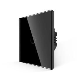Intrerupator Simplu cu Touch din Sticla LUXION, 500W - negru