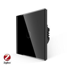 Intrerupator Simplu cu Touch din Sticla LUXION, protocol ZigBee - negru