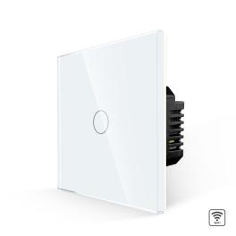 Intrerupator Simplu Wi-Fi cu Touch din Sticla LUXION - alb