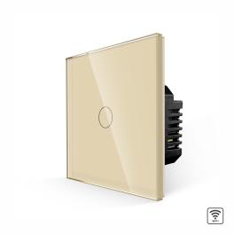 Intrerupator Simplu Wi-Fi cu Touch din Sticla LUXION - auriu