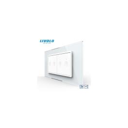 Intrerupator tactil dublu cap scara / cruce control telecomanda RF + Intrerupator tactil dublu cap scara / cruce control telecomanda RF, 4M, cu rama sticla