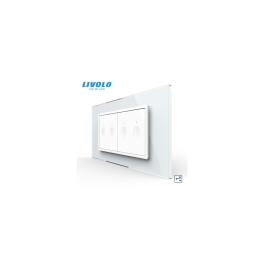 Intrerupator tactil dublu cap scara / cruce + Intrerupator tactil dublu cap scara / cruce, 4M, cu rama sticla