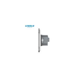Intrerupator tactil dublu cap/scara + priza Schuko, generatia noua, cu rama sticla