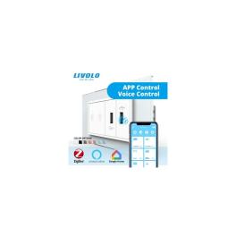 Intrerupator tactil dublu Zigbee + priza dubla USB, 4M, cu rama sticla