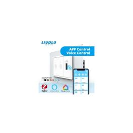 Intrerupator tactil dublu Zigbee + priza USB, 3M, rama sticla