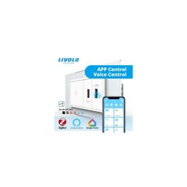Intrerupator tactil simplu cap scara / cruce Zigbee + priza dubla USB, 4M, cu rama sticla