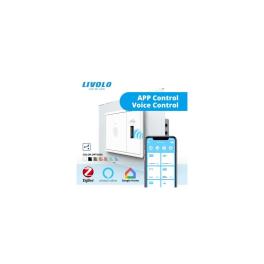 Intrerupator tactil simplu cap scara / cruce Zigbee + priza USB, 3M, rama sticla