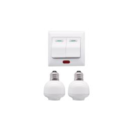 INTRERUPATOR TELECOMANDA RF DOUA CANALE CU SUPORT BEC E27