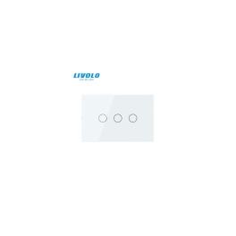Intrerupator triplu, standard italian, cap scara / cap cruce, wireless Protocol Zigbee, cu panou sticla, 3M