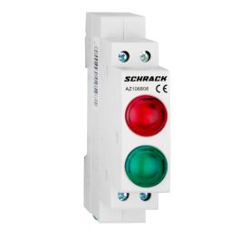 Lampă modulară dublă cu LED, AMPARO, roşu/verde, 230V-AC