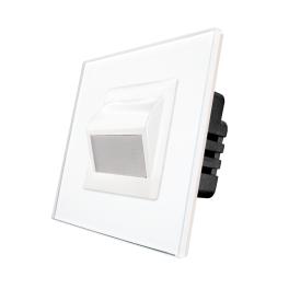 Lampa de Veghe LED cu Lumina Alb - Neutra LUXION cu Rama de Sticla - alb