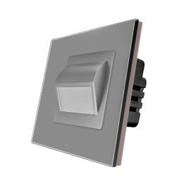 Lampa de Veghe LED cu Lumina Alb - Neutra LUXION cu Rama de Sticla - gri