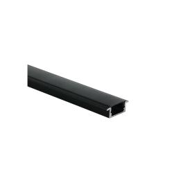 LED aluminum recessed profile + difuzor PC negru 2m