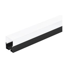 LED-Stripe Profile surface with opal Cover black IP20 2000mm