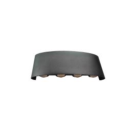 LED WALL LAMP 8X1W 4000K IP54 BLACK