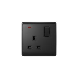 LONDON SINGLE SOCKET WITH 2P BUTTON SWITCH NEON AN