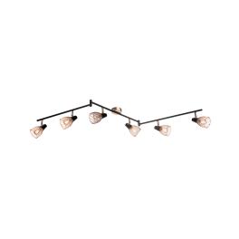 LUSTRA 6XE14 AMBIX NEGRU/CUPRU