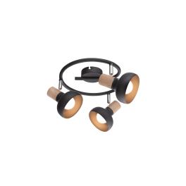 LUSTRA NEAGRA 3XE14 ADDY NEGRU/LEMN