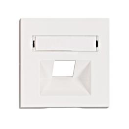 Mască 1*RJ45,cu fereastră de etichetare, albă