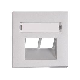 Mască 2*RJ45, argintie