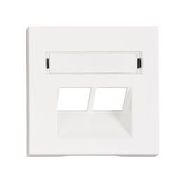 Mască 2*RJ45,cu fereastră de etichetare, albă