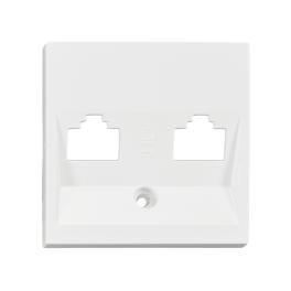 Mască pentru priză 2xRJ45 TOOLLESS LINE, alb