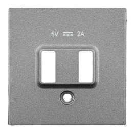 Mască priză dublă de încărcare USB, antracit