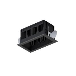 MODENA 2 MODULE RECESSED BOX WITH FRAME BLACK