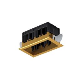 MODENA 2 MODULE RECESSED BOX WITH FRAME BRASS