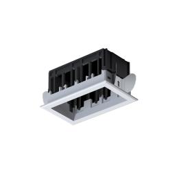 MODENA 2 MODULE RECESSED BOX WITH FRAME WHITE
