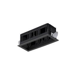 MODENA 3 MODULE RECESSED BOX WITH FRAME BLACK
