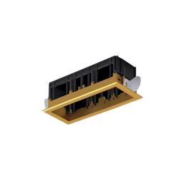 MODENA 3 MODULE RECESSED BOX WITH FRAME BRASS