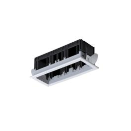 MODENA 3 MODULE RECESSED BOX WITH FRAME WHITE