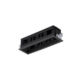 MODENA 4 MODULE RECESSED BOX WITH FRAME BLACK