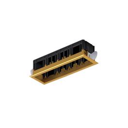 MODENA 4 MODULE RECESSED BOX WITH FRAME BRASS