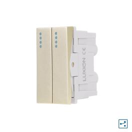 Modul Intrerupator Dublu Cap-Scara Mecanic 2M / 1M LUXION, Standard Italian - auriu