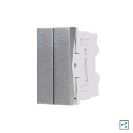 Modul Intrerupator Dublu Cap-Scara Mecanic 2M / 1M LUXION, Standard Italian - gri