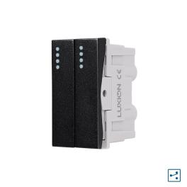 Modul Intrerupator Dublu Cap-Scara Mecanic 2M / 1M LUXION, Standard Italian - negru