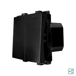 Modul Intrerupator Dublu Cap Scara Mecanic LUXION - negru