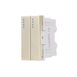 Modul Intrerupator Dublu Mecanic 2M / 1M LUXION, Standard Italian - auriu