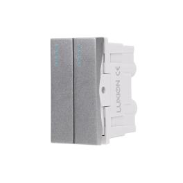 Modul Intrerupator Dublu Mecanic 2M / 1M LUXION, Standard Italian - gri