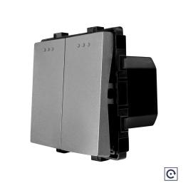 Modul Intrerupator Dublu Mecanic cu Reset / Revenire LUXION - gri