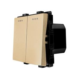 Modul Intrerupator Dublu Mecanic LUXION - auriu