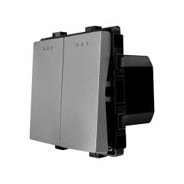 Modul Intrerupator Dublu Mecanic LUXION - gri