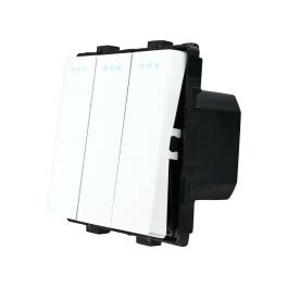 Modul Intrerupator Triplu Mecanic LUXION - alb