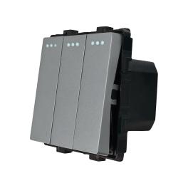 Modul Intrerupator Triplu Mecanic LUXION - gri