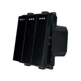 Modul Intrerupator Triplu Mecanic LUXION - negru