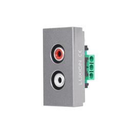 Modul Priza Audio 1M LUXION, Standard Italian - gri