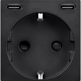 Modul Priza Fast Charge 20W - USB-C+C LUXION - negru